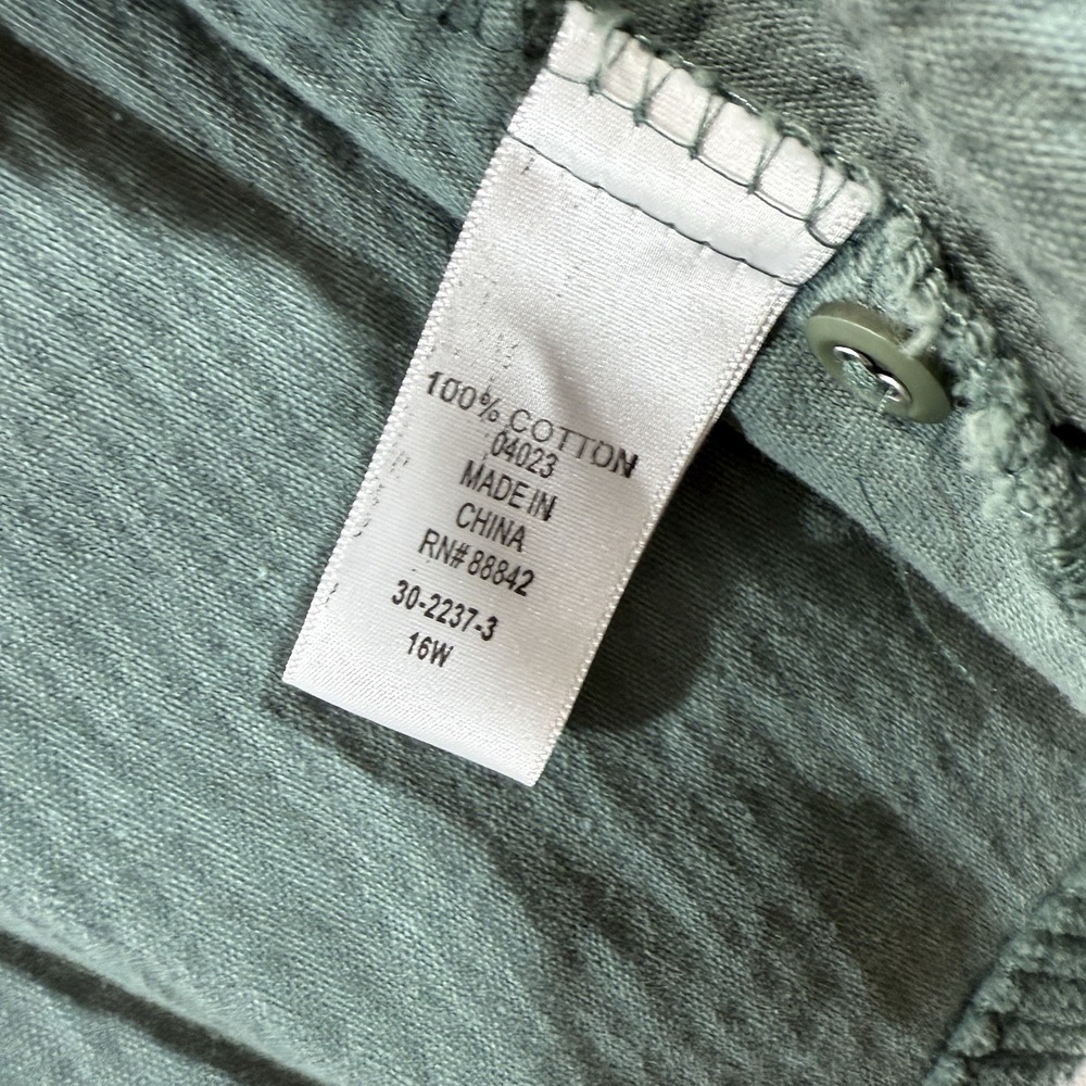 ROAMANS Green Shacket Corduroy Jacket Button Up Shirt 16W - Picture 3 of 12